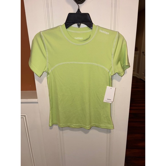 Halfdays Tops - New Halfdays Womens Ribbed Short Sleeve T Shirt Pistachio Green Size S L XL